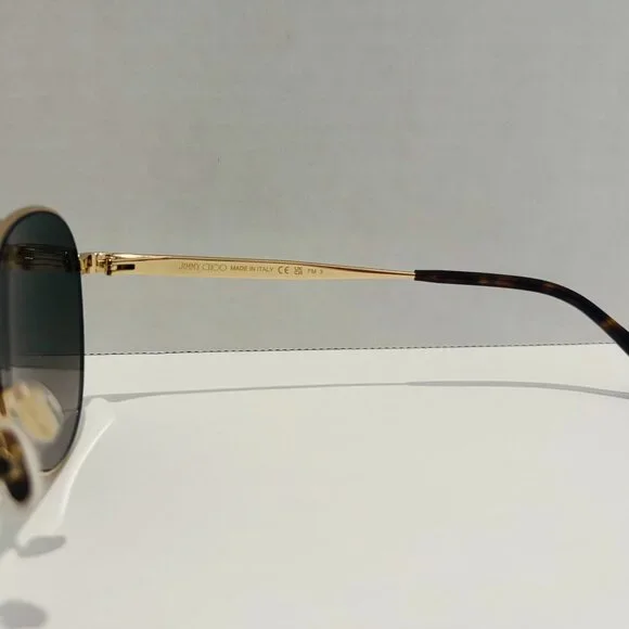 Authentic JIMMY CHOO Gold/Havana Aviator Sunglasses - New with Packaging - Picture 4 of 6